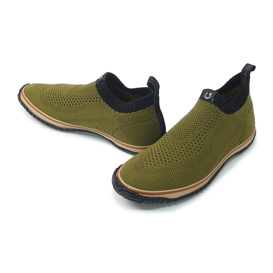 スピングル SPINGLE スニーカー メンズ レディース スリッポン SP-528 カーキ ジャカードニット スピングルムーブ SPINGLE（スピングル） スニーカー メンズ レディース スリッポン SP