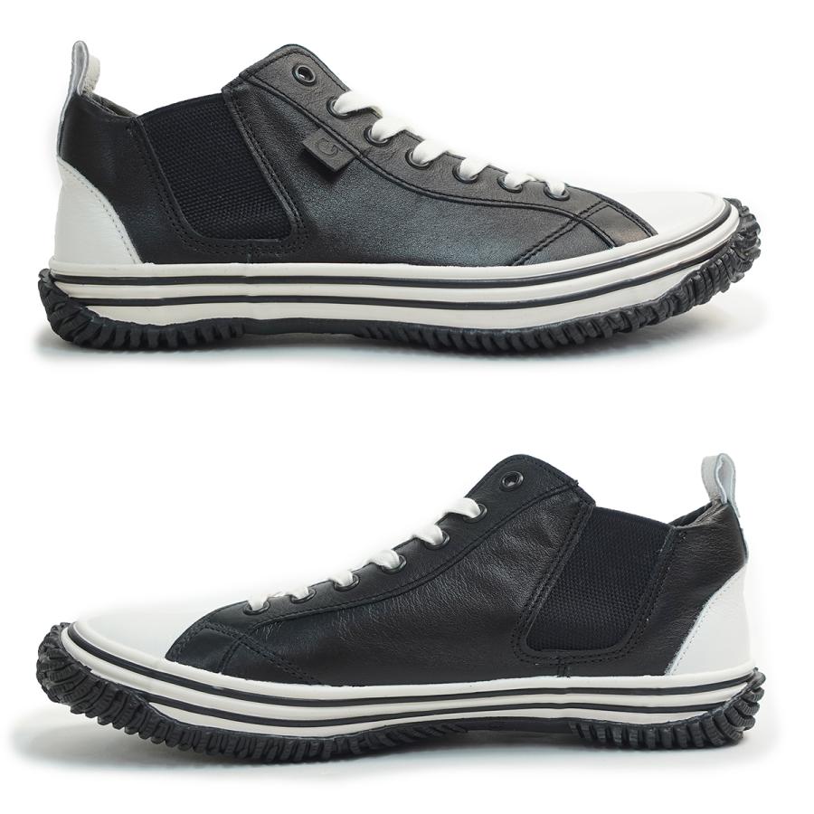 SPINGLE スピングル スニーカー SP-442 Shiro/Kuro メンズ レディース 革 カンガルーレザー  定番 日本製 スピングルムーブ シロ/クロ SPINGLE（スピングル） スニーカー SP-442 Shiro/Kuro メンズ