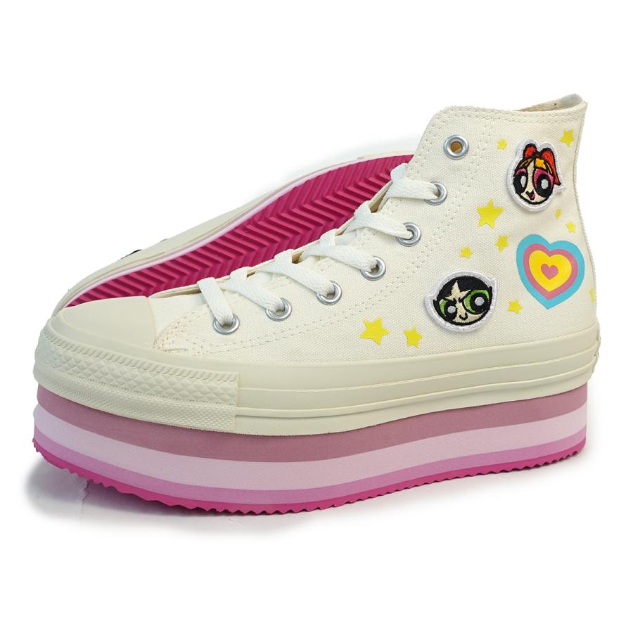 コンバース×パワーパフガールズ　厚底ハイカット スニーカ CONVERSE コンバース スニーカー 厚底 ハイカット レディース