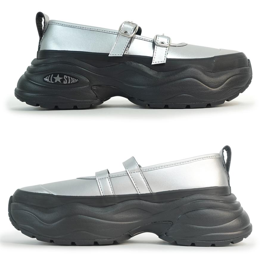 コンバース CONVERSE スニーカー メンズ レディース ローカット 厚底 オールスター サージトレーナー シルバー/ブラック ALL STAR SURGETRAINER MJ ST OX CONVERSE（コンバース） スニーカー メンズ レディース ローカット