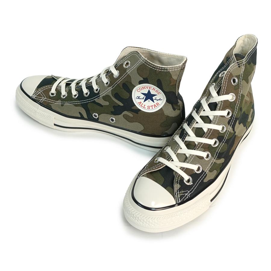 コンバース CONVERSE スニーカー ハイカット メンズ レディース オールスター エイジド ウッドランドカモ HI グリーン/グレイ/ブラウン ALL STARの画像