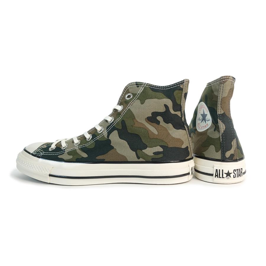 コンバース CONVERSE スニーカー ハイカット メンズ レディース オールスター エイジド ウッドランドカモ HI グリーン/グレイ/ブラウン ALL STARの画像