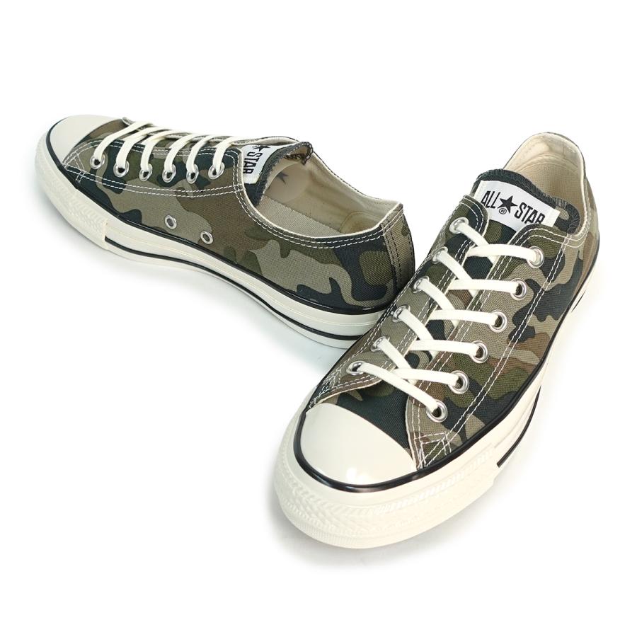 コンバース CONVERSE スニーカー ローカット メンズ レディース オールスター エイジド ウッドランドカモ OX グリーン/グレイ/ブラウン ALL STARの画像