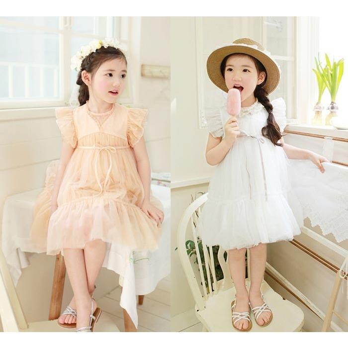 訳あり 子供ドレス 半袖 キッズ ワンピース ベビー フォーマル 女の子 子供服 フリル 発表会 結婚式 ガールズ 110 1 130 140 150 B 上品