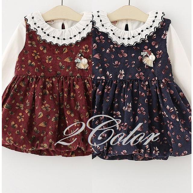 子供服 バルーンワンピース シャツ セット 女の子 スカート ブラウス コーデュロイ 綿 ベビー ワンピース カジュアル70 80 85 90 4170 4170 子供ドレスのhumming K 通販 Yahoo ショッピング