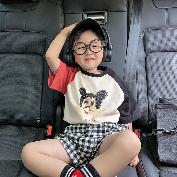 familiar クジラチェック柄Tシャツハーフパンツ帽子セット　110cm セール】FReePLACe/キッズ ギンガムチェックシャツ ハーフパンツ