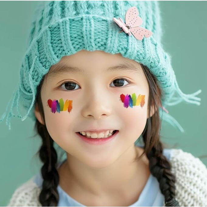 タトゥーシール キッズ 子供 カラフル お洒落 フェイスシール ボディシール タトゥ ステッカー TATTO シール  ファッション 850509 |  | 02