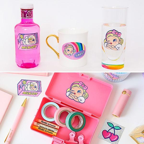 シール Milkjoy ステッカー ボックス ゆめかわ デコレーション ピンク ケース Bentoy かわいい 雑貨 送料無料 9086 9086 子供ドレスのhumming K 通販 Yahoo ショッピング