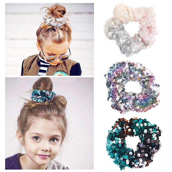 グリーンのビビットカラーシュシュ　ヘアゴム　レディース　キッズ　女の子 グリーンのビビットカラーシュシュ ヘアゴム レディース キッズ