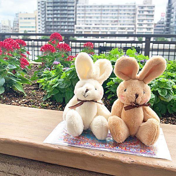 ぬいぐるみキーホルダーPOKKE ピンクうさぎチェリー