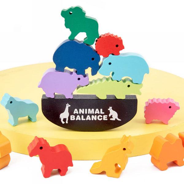 積木 動物 バランスゲーム おもちゃ 木製 玩具 幼児 知育 積み木