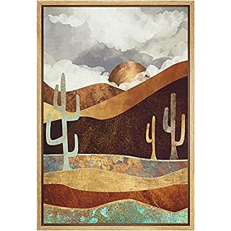 早割クーポン！ Wall Print Canvas Framed 特別価格SIGNFORD Art Ca好評販売中 with Landscape Desert Brown Cloudy 日本画