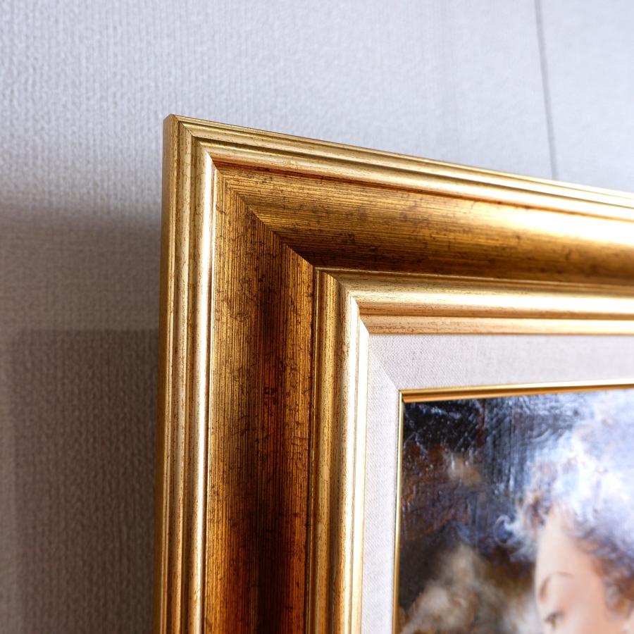 日高康志油絵【優】 金色フレーム SMサイズ 日高康志油絵【優】 金色フレーム SMサイズ