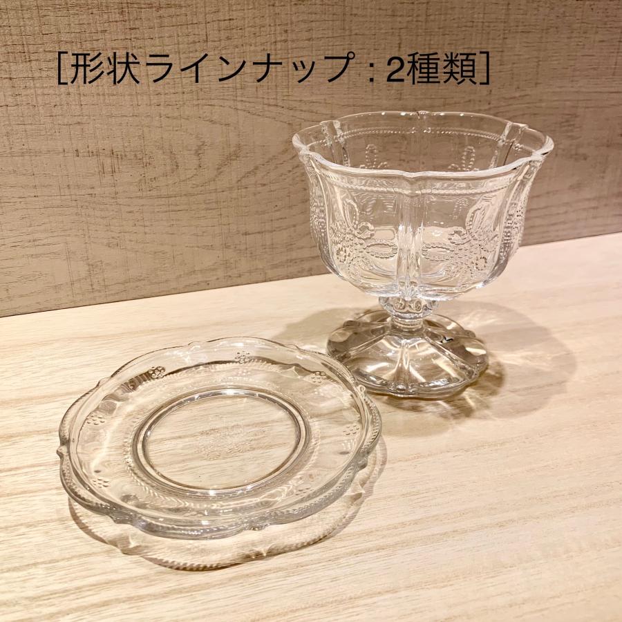 フルール小皿 #481 ガラス製 ミニプレート 皿 小皿 プレスガラス