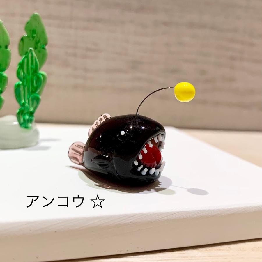 ミニガラス細工 アンコウ 42004 CYK1253 ハンドメイド ちょうちん