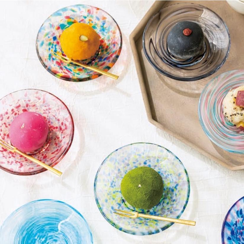 津軽びいどろ 色色豆皿 No.2 ガラス 小皿 手塩皿 ハンドメイド