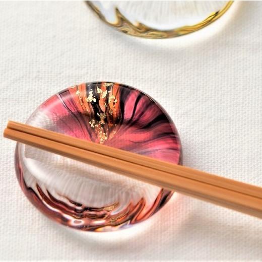 津軽びいどろ 金彩箸置 箸置き ガラス ハンドメイド おうちごはん