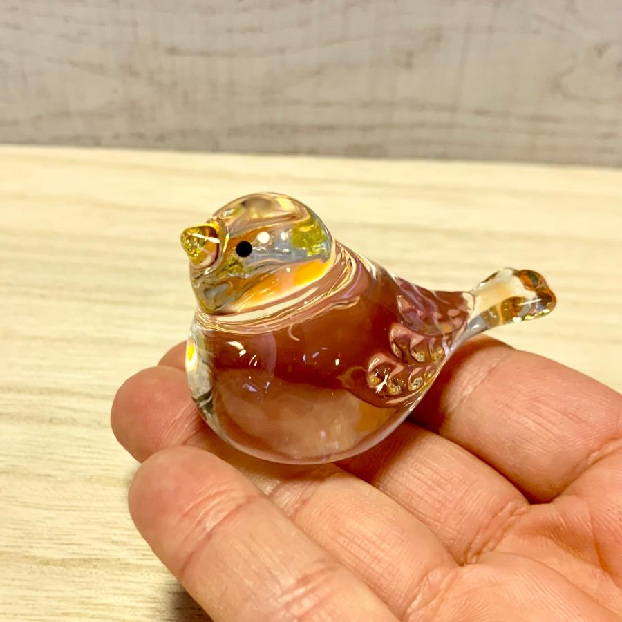 ガラス細工 クリスタル ことり イエロー 49-577C ハンドメイド 小鳥