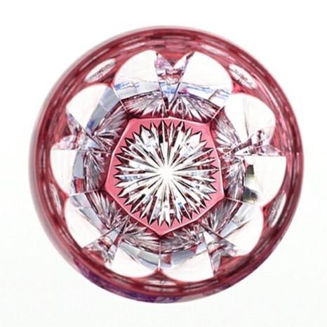 KAGAMI 江戸切子 カガミクリスタル 冷酒杯 金赤 赤 桜 T535-2683-CAU