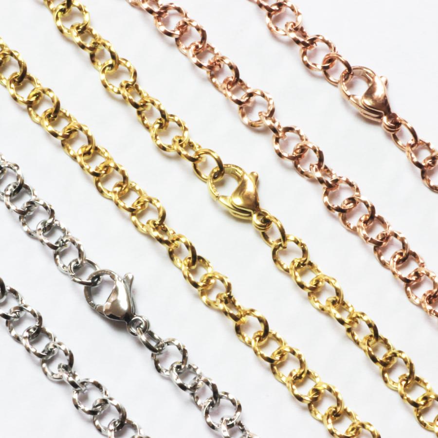 ネックレス チェーン ステンレス 長め ロング 5mm ツイストロロ 61cm 