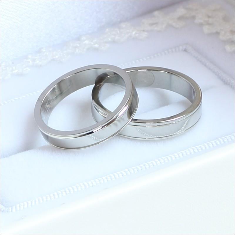 ペアリング 指輪 2本価格サージカルステンレス 結婚 4mm幅 ダブルライン r-0029 大人 上品 /ジーラブ |  | 01