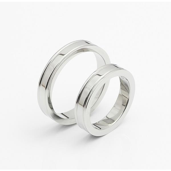 ペアリング 指輪 2本価格サージカルステンレス 結婚 4mm幅 ダブルライン r-0029 大人 上品 /ジーラブ |  | 03