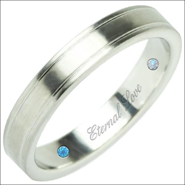 二人の秘密 誕生石 シークレットダブル マット加工 ペアステンレス