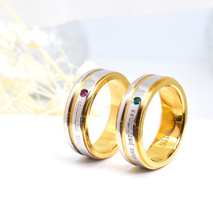 ペアリング 指輪 2本価格ホワイトルセル ステンレス 刻印無料 2本価格