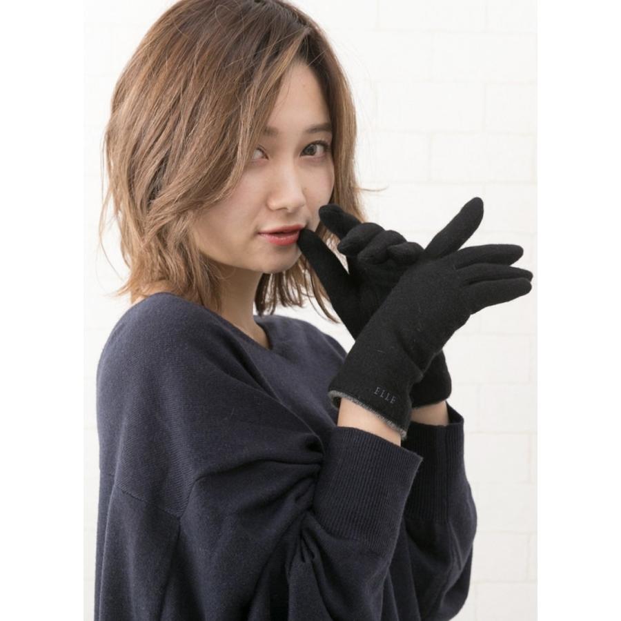 ELLE エル カシミヤ 100% ニット 手袋 レディース 防寒 防風 ELLE エル カシミヤ 100% ニット 手袋 レディース 防寒 防風