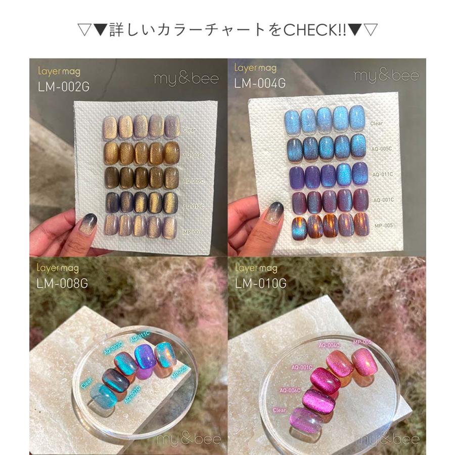ジェルネイルキット マグネットジェル2色/ベース＋トップ/LED-UVライト