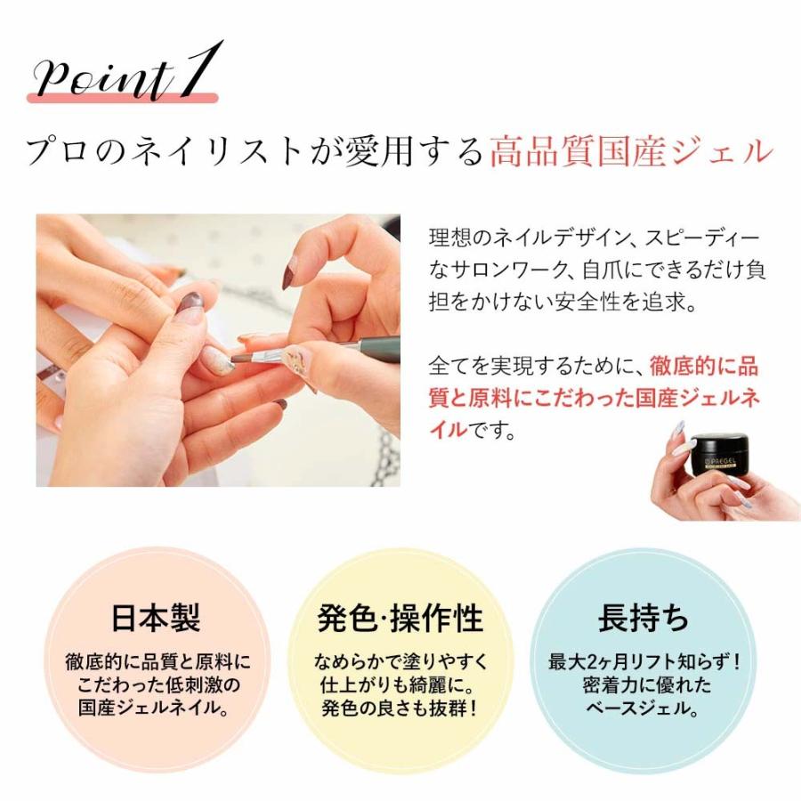 PREGEL プリジェルネイルスターターキット 国産カラージェル3色+UV-LED
