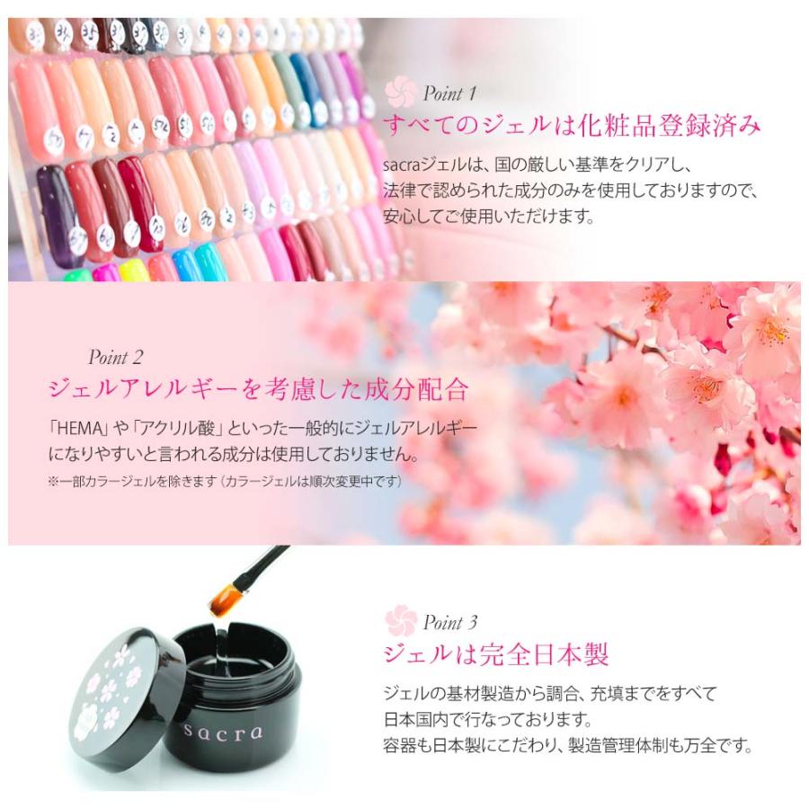 sacra サクラ ジェルネイルスターターキット 国産カラージェル2色+UV