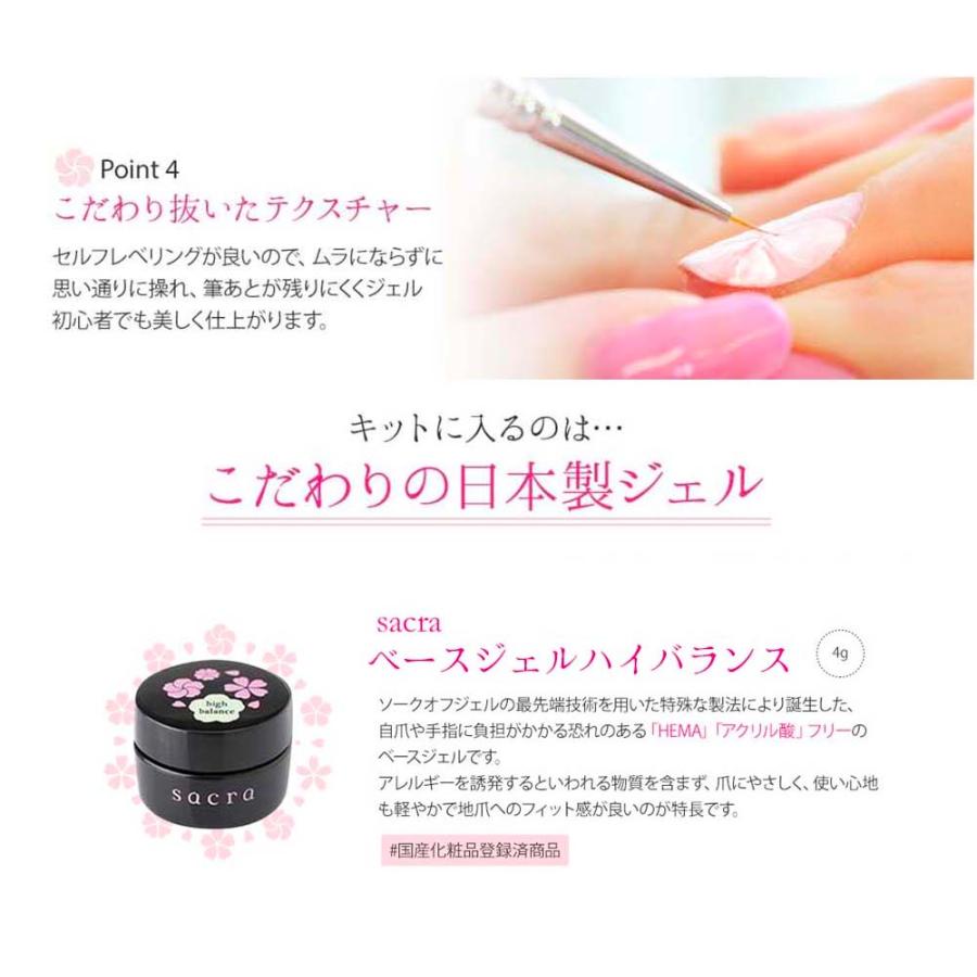 sacra サクラ ジェルネイルスターターキット 国産カラージェル2色+UV
