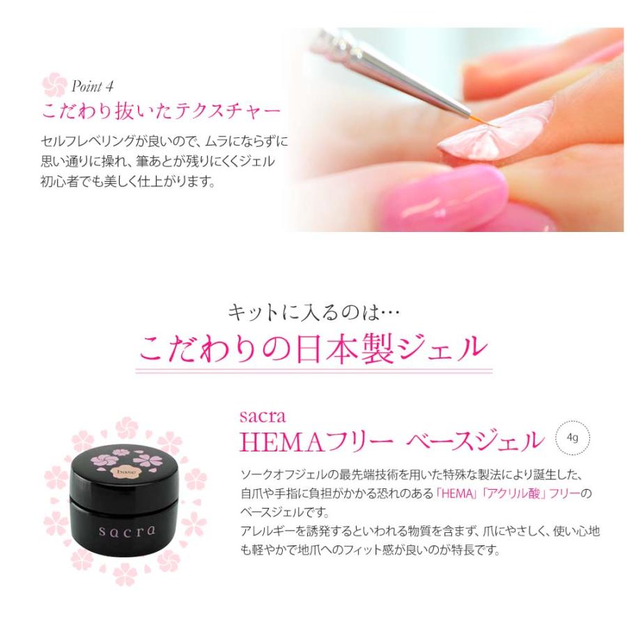sacra サクラ ジェルネイルスターターキット 国産カラージェル2色+UV