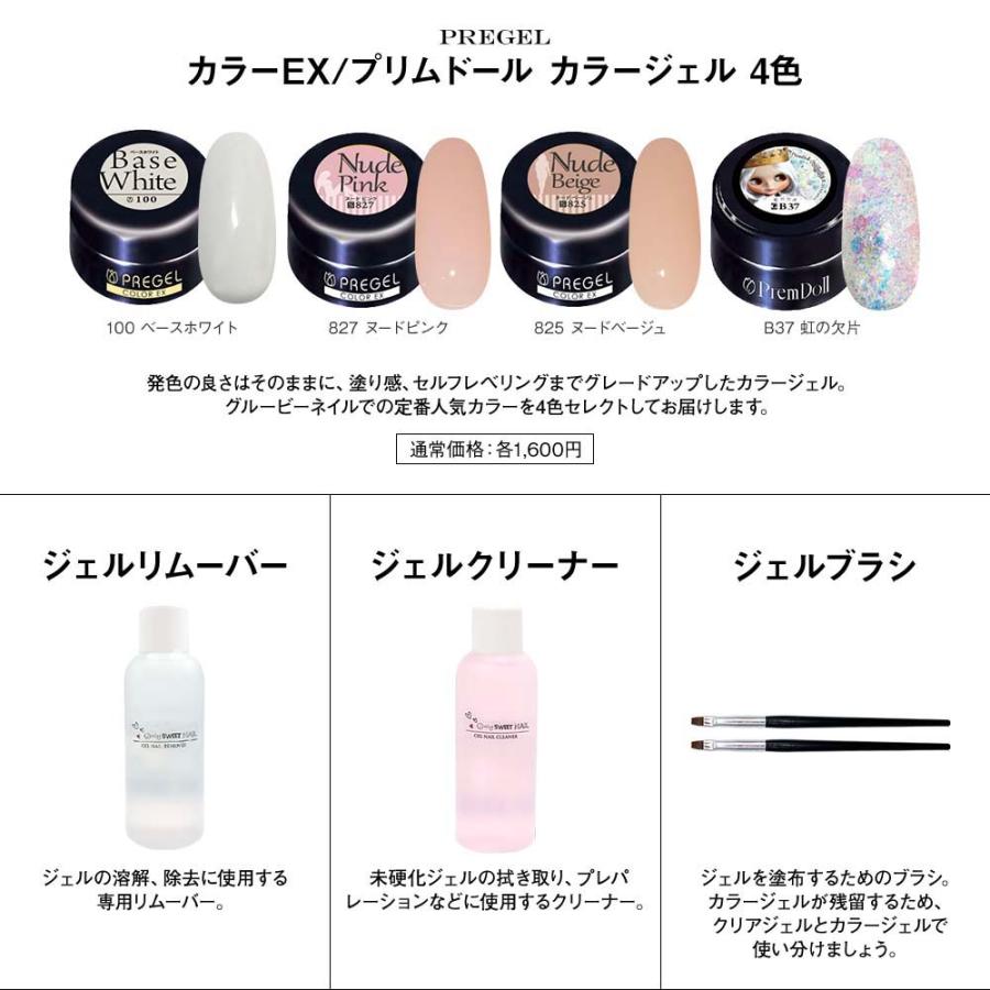 PREGEL 【ライト無】プリジェル ジェルネイルキット 国産カラージェル4