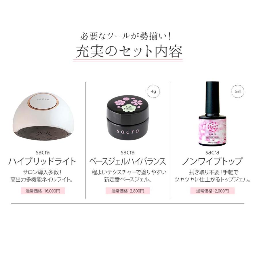 sacra サクラ ジェルネイルスターターキット 国産カラージェル4色+UV
