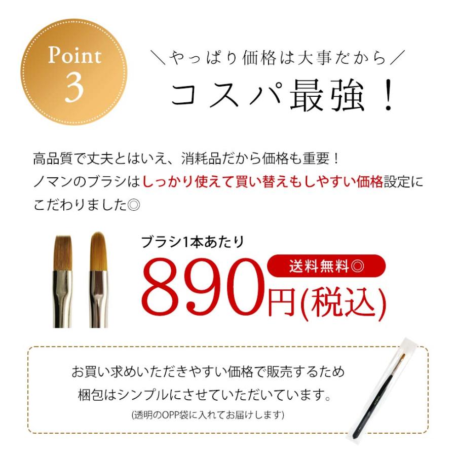 ジェルブラシ 2本セット 日本製 フラット/オーバル #4 ジェルネイル
