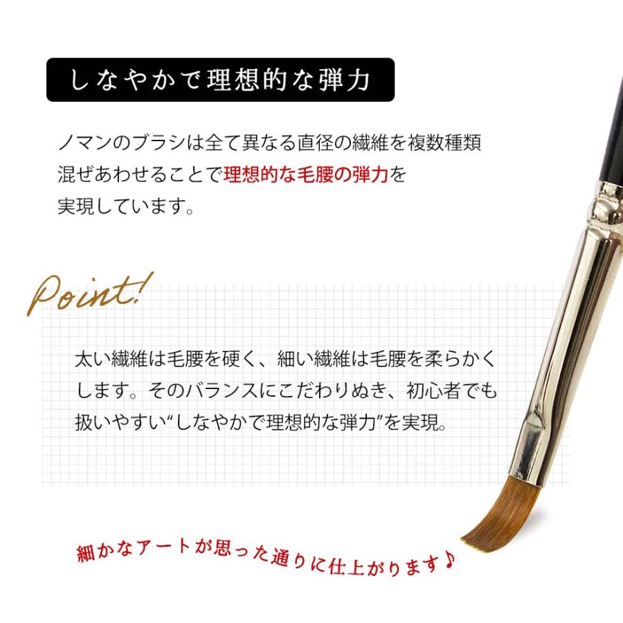 ジェルブラシ 2本セット 日本製 フラット/オーバル #4 キャップ付き