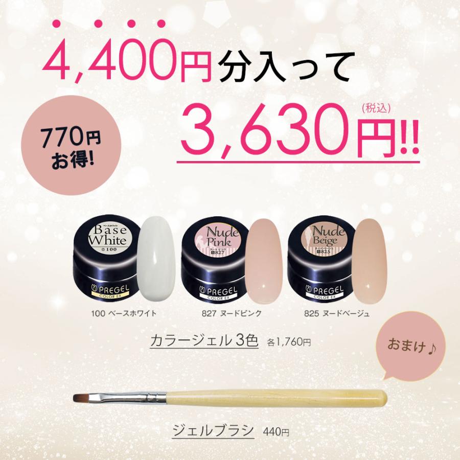 PREGEL ◇PREGEL プリジェル ジェルネイル カラージェル3色＋ブラシ