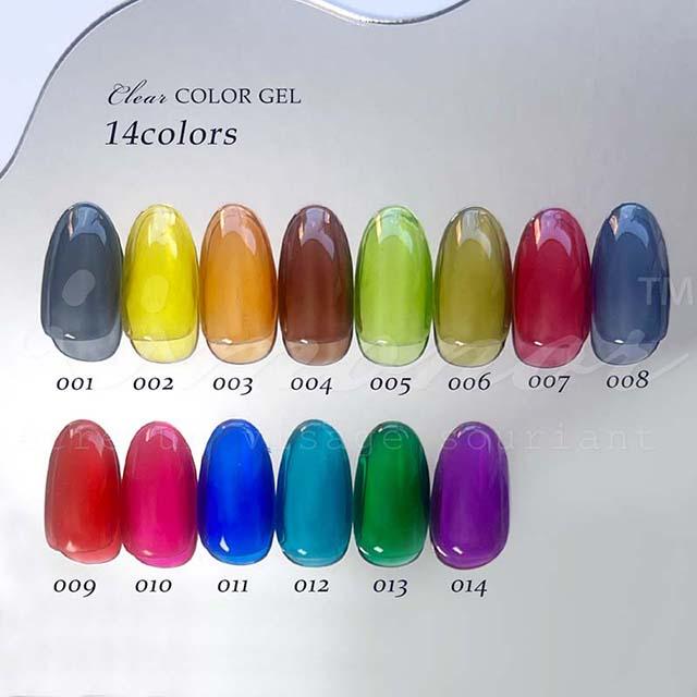 クリアカラージェル 全6色 3g 透明系 ツヤ感 ビビッドカラー ジェル