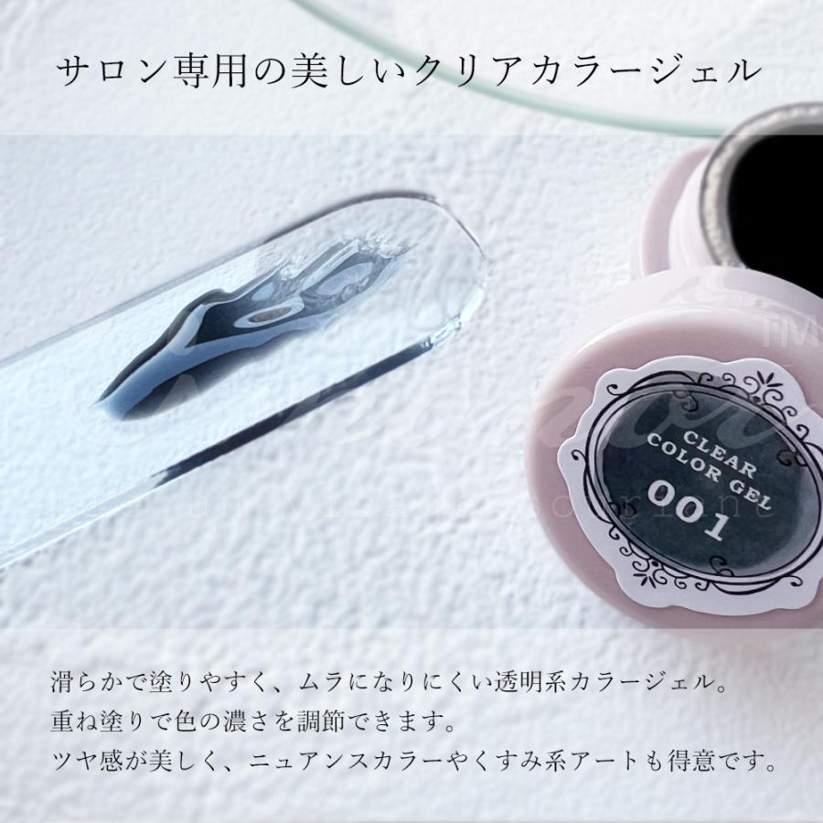 クリアカラージェル 全6色 3g 透明系 ツヤ感 ビビッドカラー ジェル