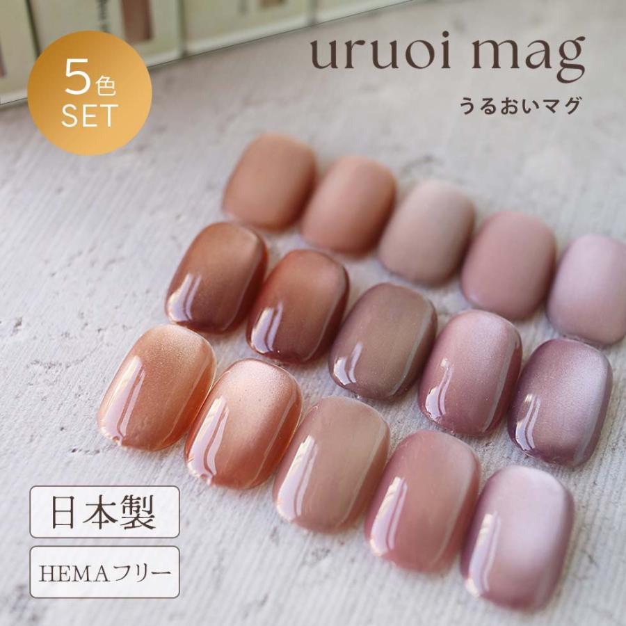 HEMAフリー マグネットジェル うるおいマグ 5g 5色セット 超微粒子 4