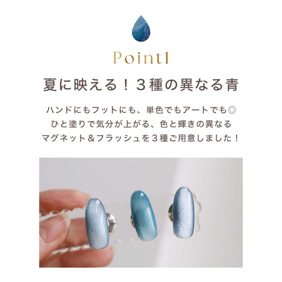 HEMAフリー マグネットジェル＆フラッシュジェル 3色セット 4g サマー