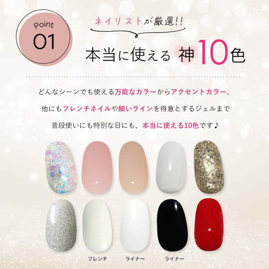 PREGEL プリジェル 人気カラージェル10色＋ブラシ2本セット ジェル