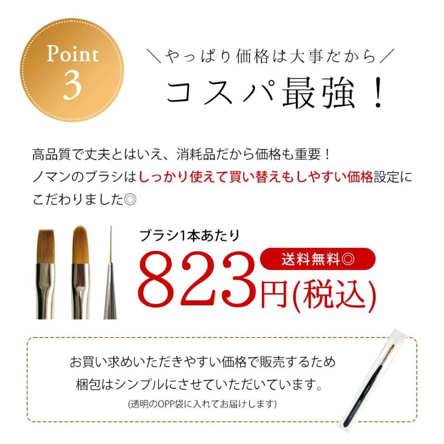 ジェルブラシ 3本セット 日本製 フラット/オーバル/ロングライナー #4 