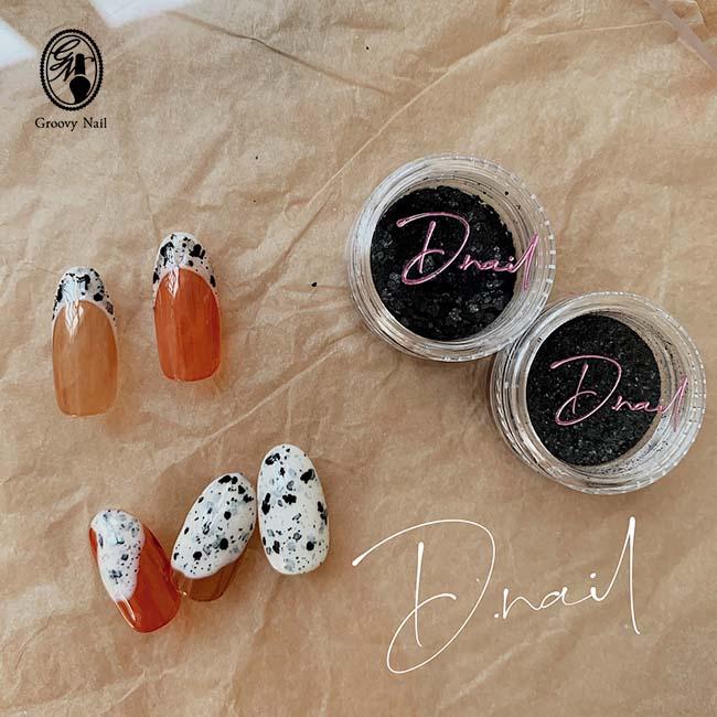 D.nail ダルメシアンホログラム ブラック 大小2個セット 2g/1g