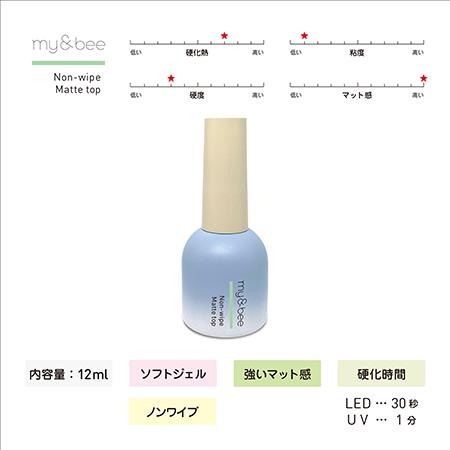 my&bee マイビー ノンワイプマットトップ 12ml ふき取り不要 ジェル