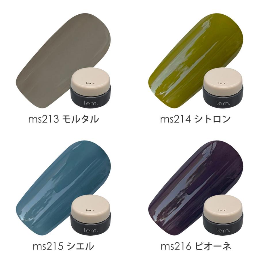 lem. レム カラージェル 全16色 3g ms201~ms216 ジェルネイル マット