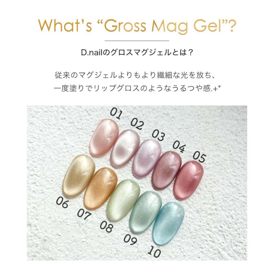 D.nail グロスマグジェル 3g 全10色 01~10 マグネットネイル ジェル