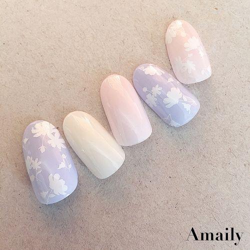 Amaily アメイリー ネイルシール No 1 8 花 シルエット 白 ネコポス対応 ネイル用品の専門店 ネイル シール プロ用にも Tana グルービーネイルyahoo 店 通販 Yahoo ショッピング